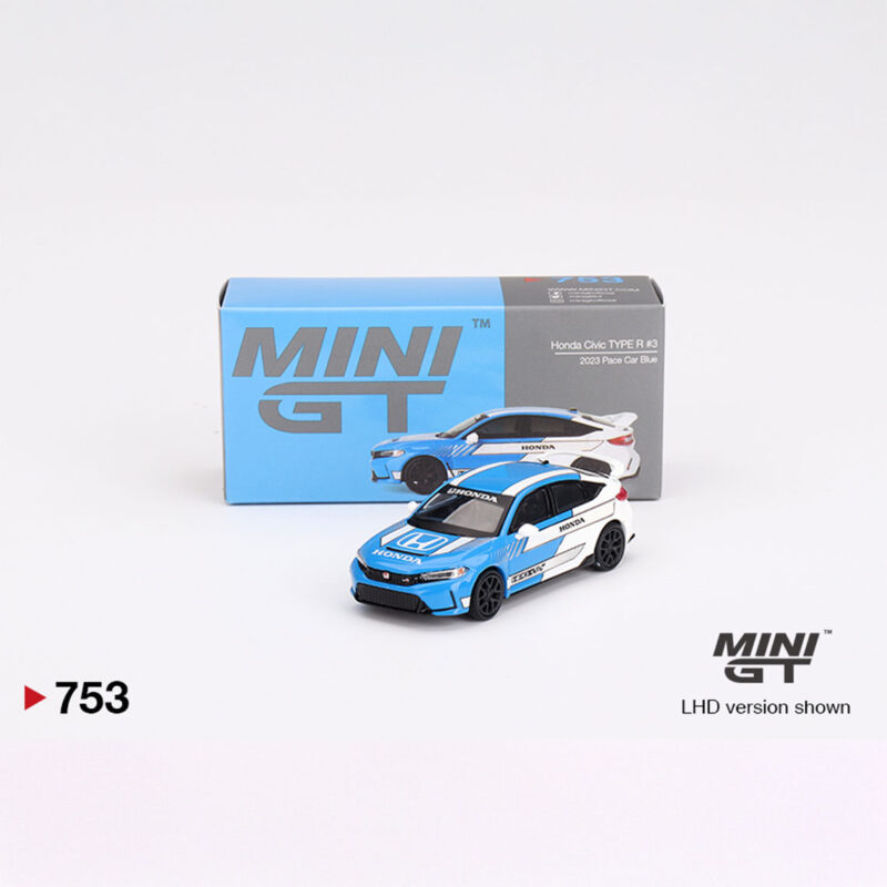 Mini GT Honda Civic Type R #3 2023 Pace Car AZUL