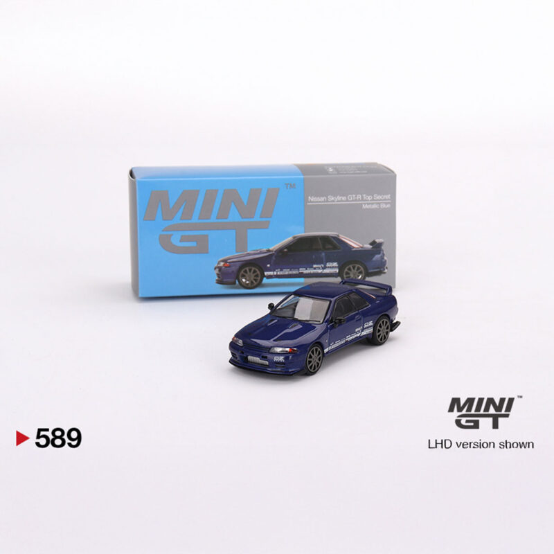 Mini GT Nissan Skyline GT-R Top Secret VR32 Blue Metallic RHD