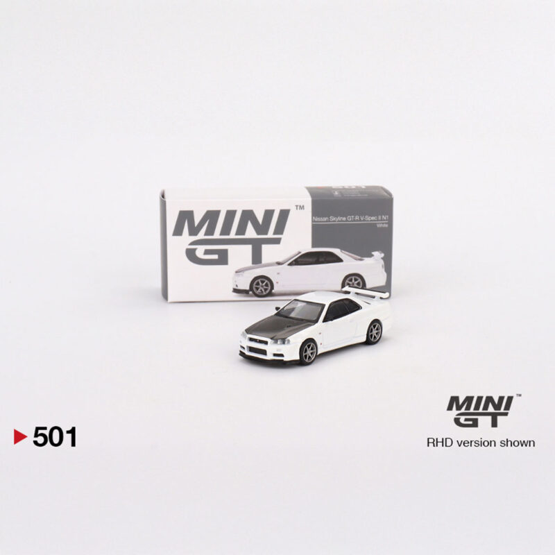 Mini GT Nissan Skyline GT-R R34 V-Spec N1 BLANCO