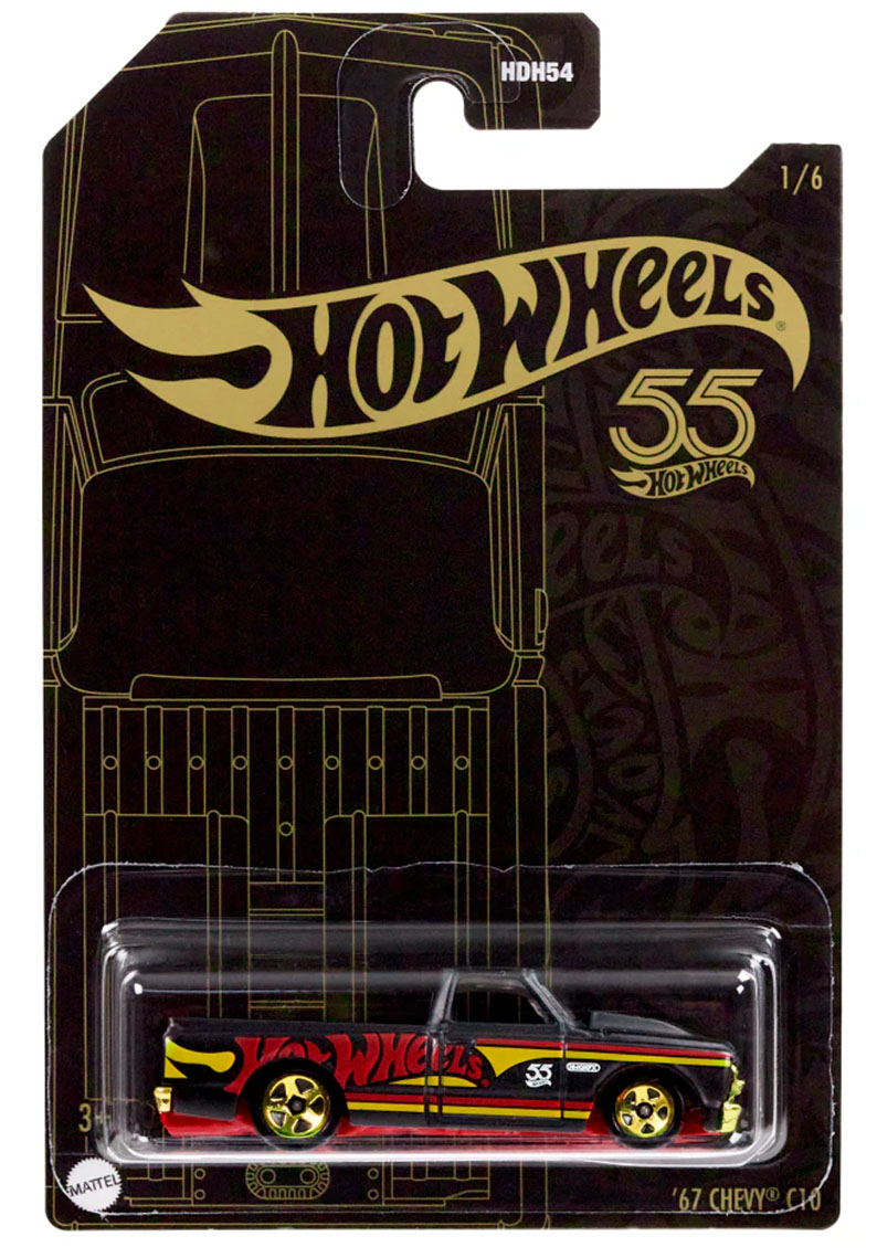 Hot wheels - '67 Chevy C10 - HLK02  55th Anniversary Black and Gold