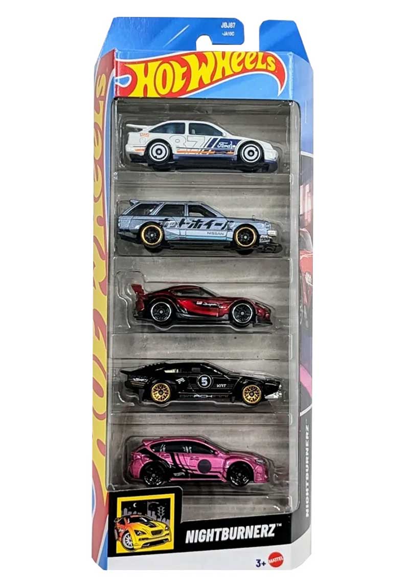 Hot Wheels - Nightburnerz Pack of 5 - JBJ87